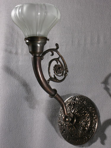 Pair of Cast Bronze Torch Sconces